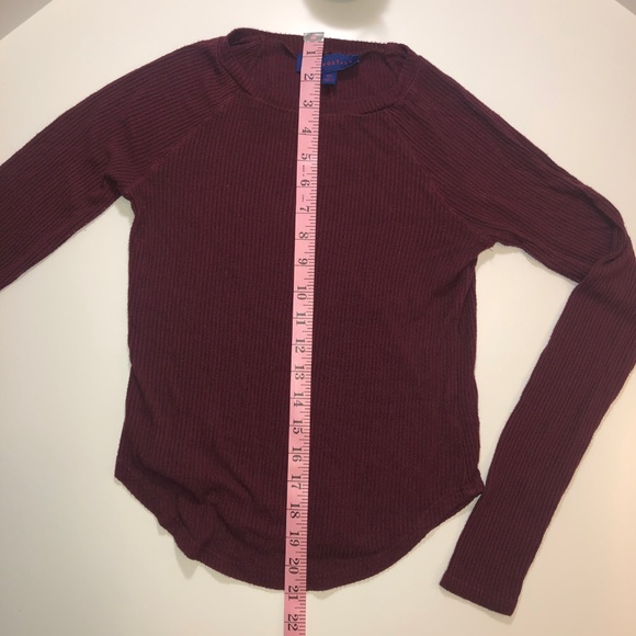 Long-sleeved Burgundy Shirt, extra small, EUC - Picture 3 of 5